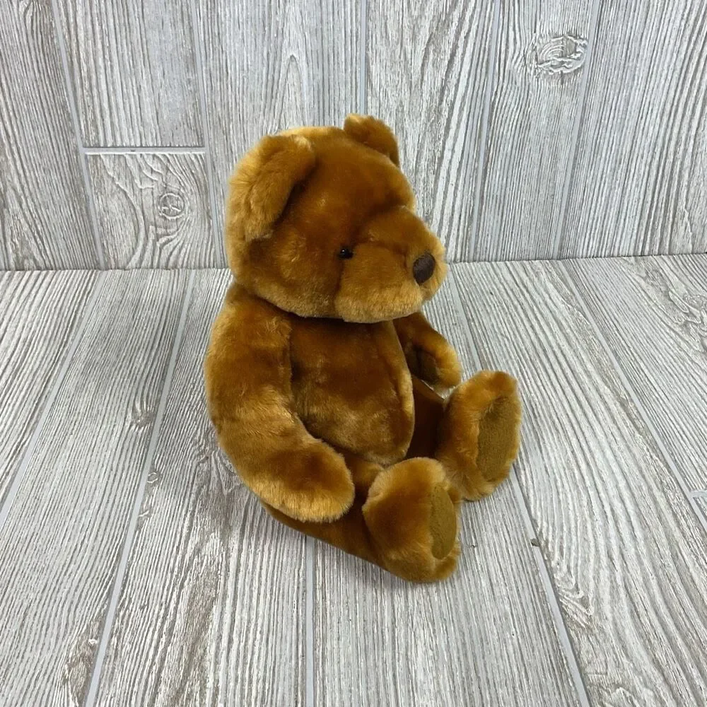 Vintage Velvete by Greek Teddy Bear Plush Brown Velvet Soft Stuffed Toy 8” Seate